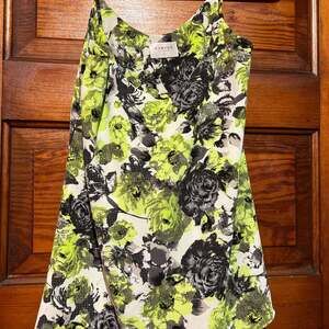 Nymphe Los Angeles Neon Green Cottagecore Floral Spaghetti Strap Tank Top